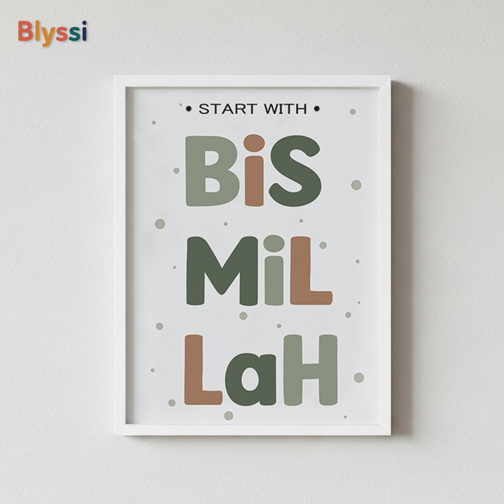 Islamic Nursery Wall Art Set β Bismillah, Alhamdulillah & Personalized Name (Set of 3 Prints)