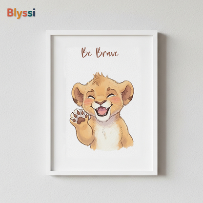 Nursery Animal Wall Art Set – Be Brave, Stand Tall, Dream Big (Set of 3 Prints)