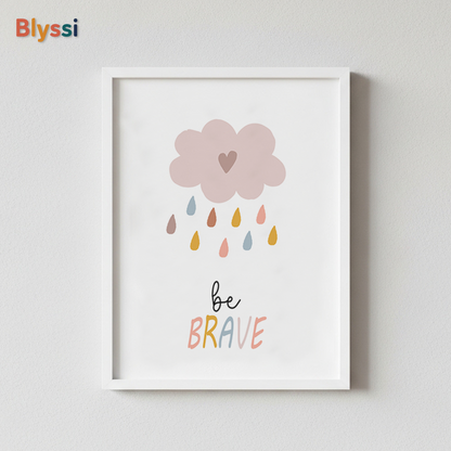 Inspirational Kids Wall Art – Be Brave, Dream Big, Shine Bright (Set of 3)