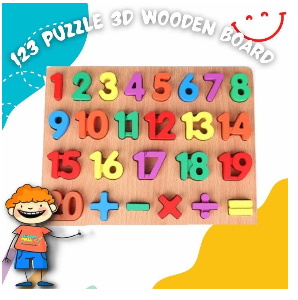 ✨ 3D Numeric Wooden Puzzle Board