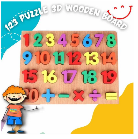 ✨ 3D Numeric Wooden Puzzle Board